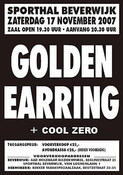 Golden Earring show poster Beverwijk - Sporthal de Walvis November 17 2007